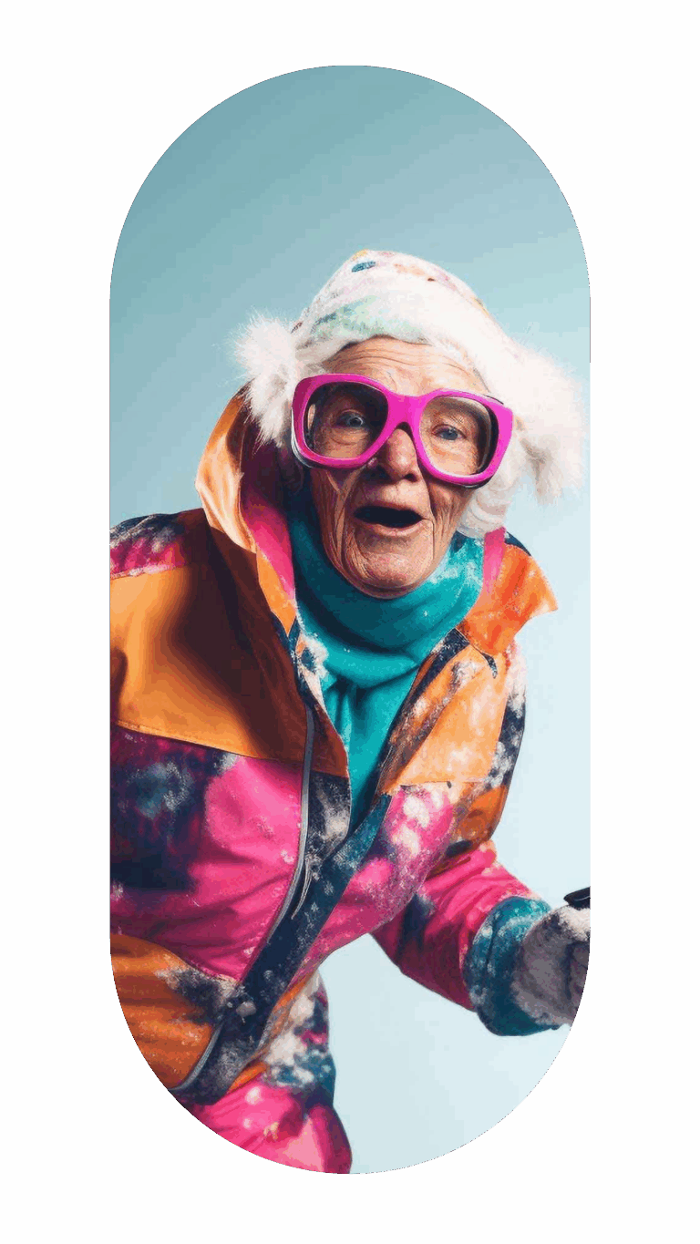 Ageless Commons character on the slopes